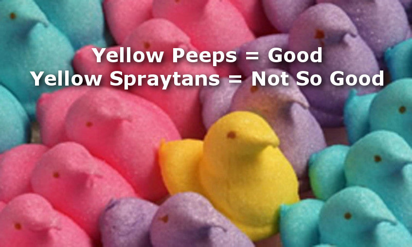 Why is my Spray Tan Yellow?