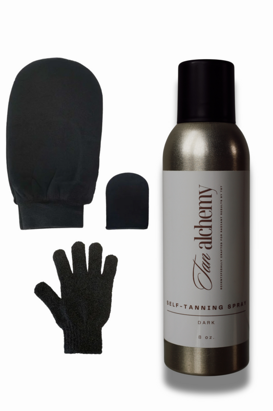Self-Tanning Spray-1 Can, 1 Application Mitt Set (Black)
