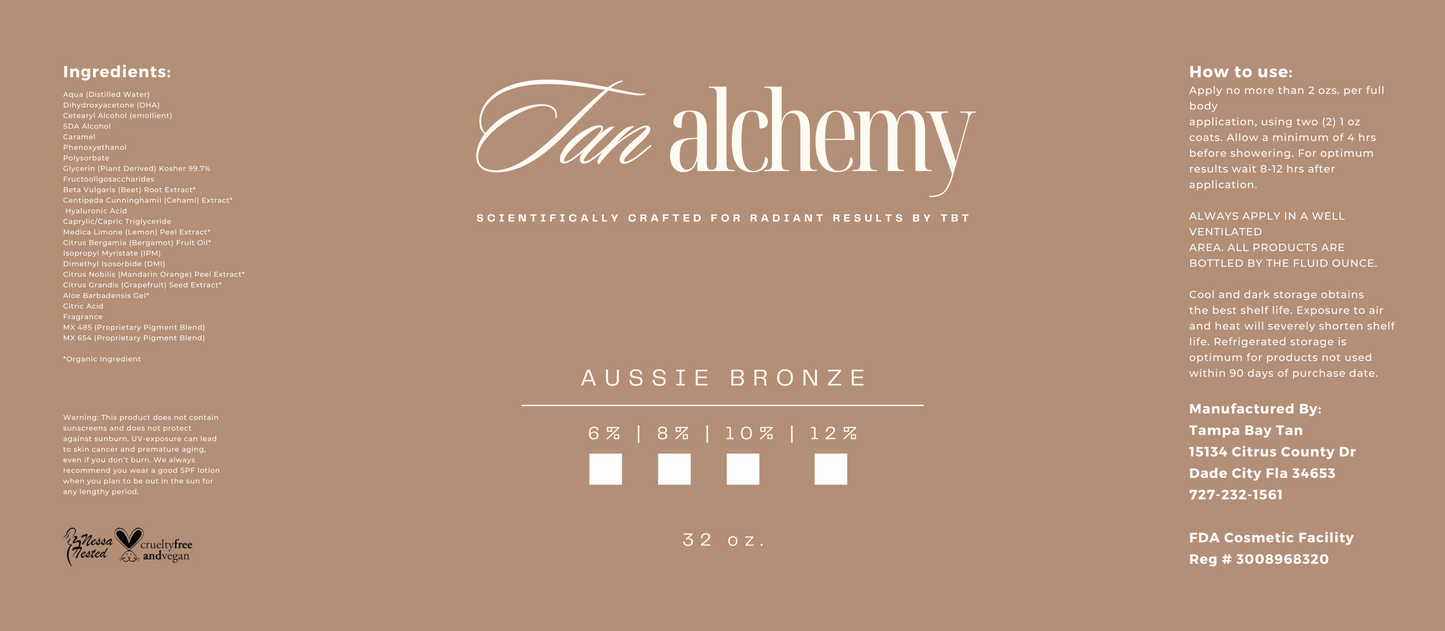 Aussie Bronze Spray Tan Solution (Australian Type Blend)