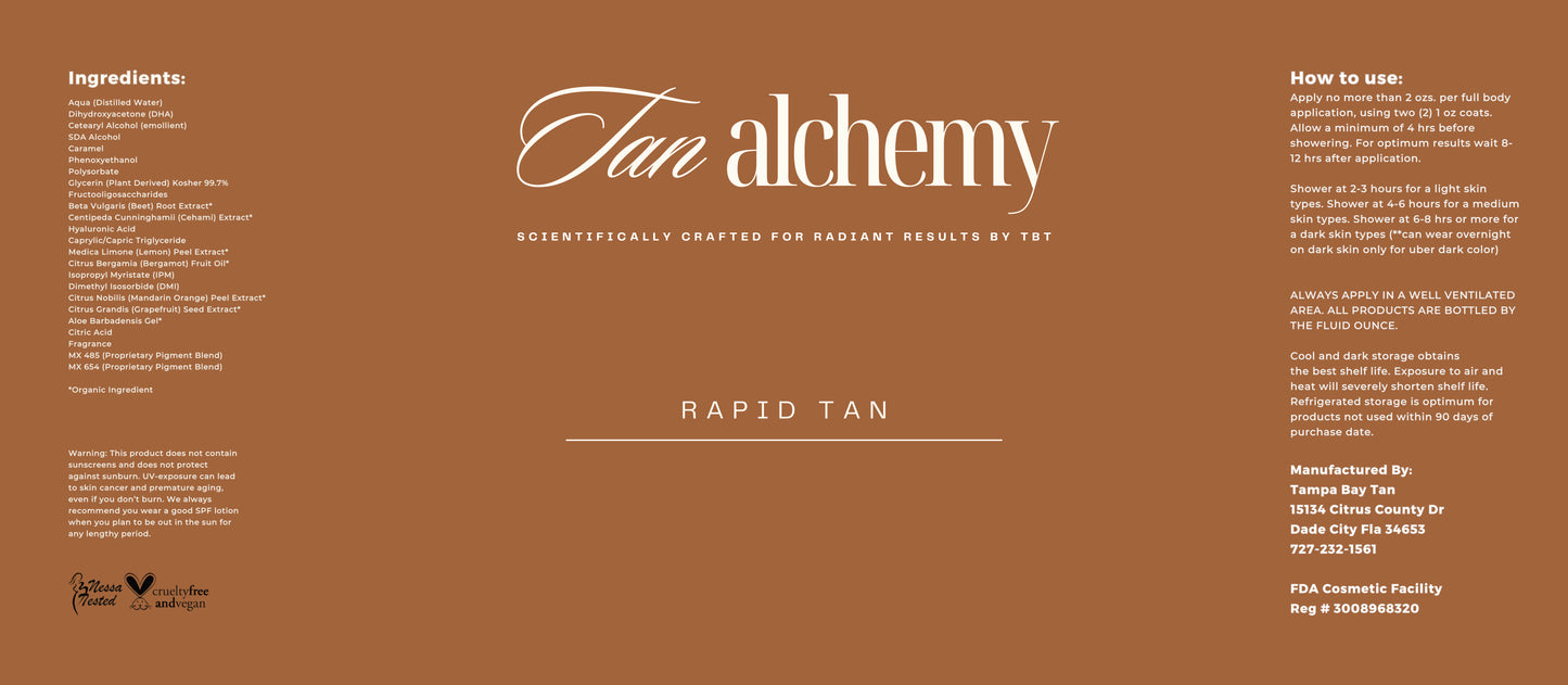 Rapid Tan Spray Tan Solution (Rapid Fast Acting Blend)