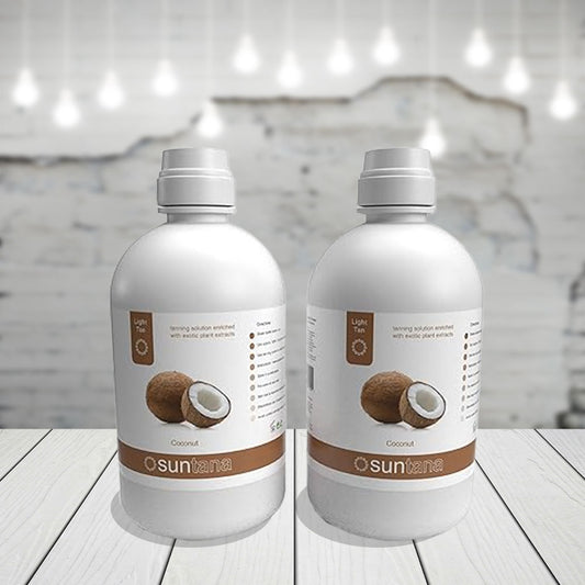 64zo Two bottles of Suntana coconut tanning solution